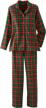cozy up in style with national carolina's 100% cotton flannel pajamas - 2-piece pj set featuring button front, long sleeves and piping trim logo