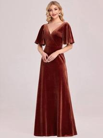 img 2 attached to Women'S Retro V-Neck Wrap Velvet Maxi Dress Long Formal Evening Gown 0861