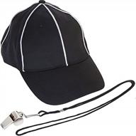 referee necessities - officials referee umpire hat and stainless steel coaches whistle with lanyard - adjustable hook and loop straps for umpires, judges, linesman, and football costumes logo