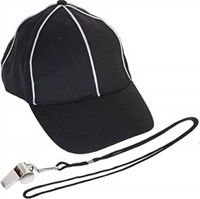 img 4 attached to Referee Necessities - Officials Referee Umpire Hat And Stainless Steel Coaches Whistle With Lanyard - Adjustable Hook And Loop Straps For Umpires, Judges, Linesman, And Football Costumes