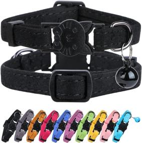 img 4 attached to 🐱 Faleela Soft Microfiber Leather Cat Collar: Adjustable, Breakaway Design with Bell for Cats and Puppies - Perfect for Both Girls and Boys