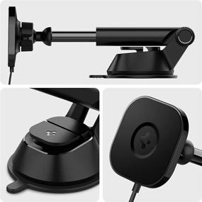 img 1 attached to Spigen OneTap Pro: Ultimate Magsafe Fast Wireless Car Charger Mount (Magnetically Levitate & Fast Charge iPhone 13,12 Models, Including Max)