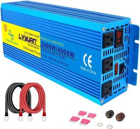 img 4 attached to 🔋 LVYUAN 2000W Pure Sine Wave Inverter: 12V to 110V, LCD Display, 3 AC Sockets - Perfect for Car, Truck, Solar System, and Home Use!