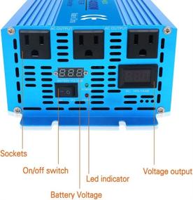 img 3 attached to 🔋 LVYUAN 2000W Pure Sine Wave Inverter: 12V to 110V, LCD Display, 3 AC Sockets - Perfect for Car, Truck, Solar System, and Home Use!