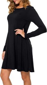img 3 attached to 👗 Sleeve Cotton Casual Dress for Womens - Tinyhi Women's Clothing