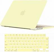 hard shell laptop cover for 16-inch macbook pro new model a2485 a2780 m2 m1 pro/max with keyboard skin - se7enline mellow yellow compatible with 2023 2022 2021 macbook pro 16 inch case logo