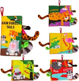 img 4 attached to Beiens Rainforest Tails Baby Book Toys: Touch, Feel, Crikle для развития младенцев и малышей