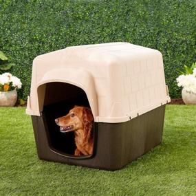 img 3 attached to Petmate Aspen Pet Outdoor Dog House: Ideal Shelter for Medium-Sized Pets 25-50 lbs