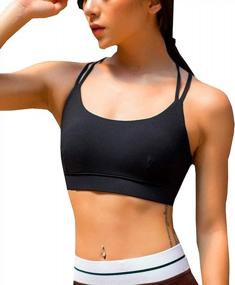 img 3 attached to YIANNA Cross Back Sports Bra - Medium Support For Women'S Workout, Yoga, And Running