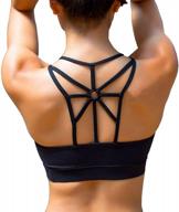 yianna cross back sports bra - medium support for women's workout, yoga, and running логотип