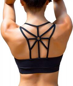 img 4 attached to YIANNA Cross Back Sports Bra - Medium Support For Women'S Workout, Yoga, And Running