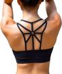 yianna cross back sports bra - medium support for women's workout, yoga, and running logo