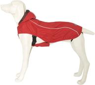 petsworld 2xl hooded raincoat for dogs - red waterproof pet raincoat with back reflective strips logo