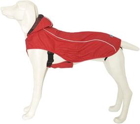 img 4 attached to PetsWorld 2XL Hooded Raincoat for Dogs - Red Waterproof Pet Raincoat with Back Reflective Strips