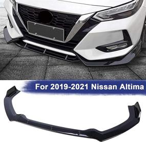 img 4 attached to 🚗 Front Bumper Lip Body Kit Spoiler for 7th Generation Nissan Altima (2019-2021) - Complete Set in Sleek Black