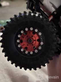 img 8 attached to Комплект колес и шин Red 1.0 Beadlock от INJORA - 4 металлических микрошины для гусеничных машин Axial SCX24 90081 Gladiator, Bronco C10, Deadbolt - идеально подходит для гусеничных машин 1/24 RC