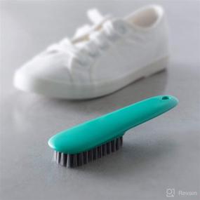 img 2 attached to 🧽 Multipurpose Household Laundry Scrub Brush for Cleaning Shoes, Clothes, and Sneakers - Portable Soft Plastic Brush with Comfortable Grip (White)