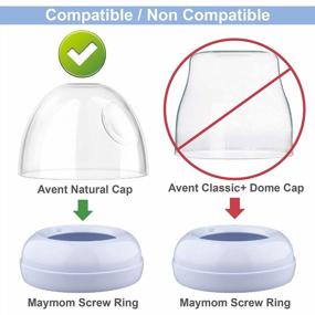 img 1 attached to Maymom Dome Caps, Screw Rings, Sealing Discs Compatible With Avent Natural Bottles, Avent PP Bottles Or Natural; No Nipple Included. Convert Avent Classic Bottle Into Natural