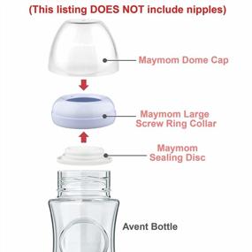 img 3 attached to Maymom Dome Caps, Screw Rings, Sealing Discs Compatible With Avent Natural Bottles, Avent PP Bottles Or Natural; No Nipple Included. Convert Avent Classic Bottle Into Natural