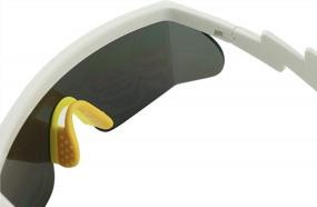 img 2 attached to 🌈 Полуоправные солнцезащитные очки с неоновой радужной оправой от ShadyVEU - защита от УФ-лучей, зеркальные города, ретро-шторм 80-х с кривыми болтами ZigZag.