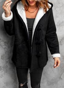 img 2 attached to AlvaQ Womens Winter Warm Lapel Sherpa Fleece Coat Faux Fur Inside Down Denim Jacket Outwear