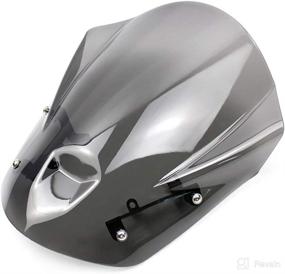 img 2 attached to 🛡️ MT09 FZ09 Windshield Windscreen Deflector with Mounting Bracket - ABS Plastic Smoke Gray - Yamaha 2013-2016 MT 09 MT-09 FZ-09 2014 2015