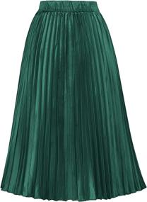 img 3 attached to 👗 Waist Elastic Pleated Length KK659 3: Chic and Stylish Women's Skirts