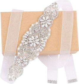 img 4 attached to 💎 Sparkling Crystal Wedding Handmade Rhinestone Sash: A Stunning Women's Silver Organza Accessory Belt