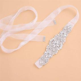 img 3 attached to 💎 Sparkling Crystal Wedding Handmade Rhinestone Sash: A Stunning Women's Silver Organza Accessory Belt