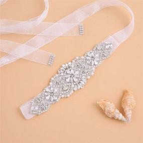 img 1 attached to 💎 Sparkling Crystal Wedding Handmade Rhinestone Sash: A Stunning Women's Silver Organza Accessory Belt