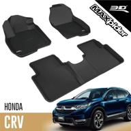 🚗 custom fit kagu series all-weather floor mats for honda cr-v crv 2017-2022, 3d maxpider car floor liners (1st &amp; 2nd row, black) logo