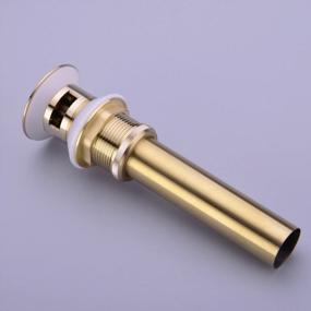 img 2 attached to Brushed Gold Brass Pop Up Drain Stopper For Bathroom Sink With Overflow, Vessel Vanity Waste And Small Cap Drainer By TRUSTMI