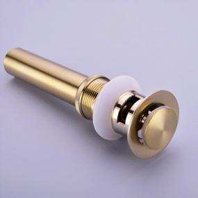 img 1 attached to Brushed Gold Brass Pop Up Drain Stopper For Bathroom Sink With Overflow, Vessel Vanity Waste And Small Cap Drainer By TRUSTMI