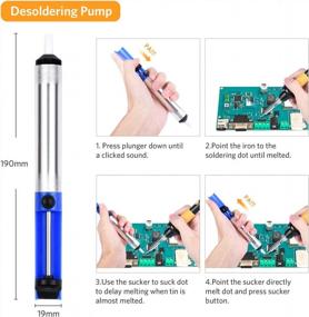 img 1 attached to SEEKONE 15 in 1 Soldering Iron Kit with Adjustable Temperature 60W, 428°F-896°F 🔥 Welding Tool, 5 Soldering Iron Tips, Desoldering Pump, Iron Stand, Wire Cutter, and Tweezers