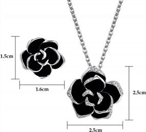 img 3 attached to Yoursfs 18K Rose GP Flower Jewelry Set With Rhinestone Clip Earrings & Necklace – A Stunning Choice For Fashionable Ladies