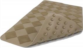 img 4 attached to SAFELAND Patented Non-Slip Bath, Shower And Tub Mat, 28X16 Inch, TPR Material, Eco-Friendly, Non-PVC, Machine Washable, Extra-Soft, With Powerful Gripping Suction Cups, Diamond– Tan