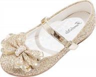 glitter princess ballet flats for kids - mary jane flower dress shoes ideal for weddings, parties, and bridesmaids logo