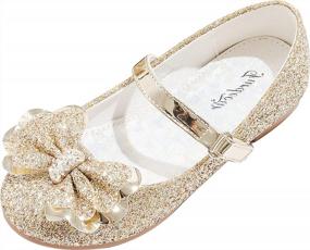 img 4 attached to Glitter Princess Ballet Flats For Kids - Mary Jane Flower Dress Shoes Ideal For Weddings, Parties, And Bridesmaids