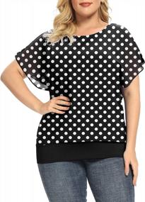 img 4 attached to LILBETTER Women'S Plus Size Loose Casual Short Sleeve Chiffon Top T-Shirt Blouse