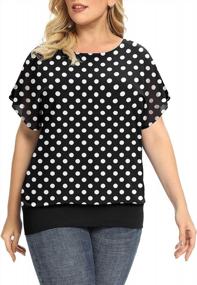 img 3 attached to LILBETTER Women'S Plus Size Loose Casual Short Sleeve Chiffon Top T-Shirt Blouse