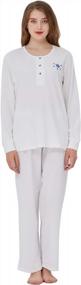 img 4 attached to Stay Warm And Comfy With Keyocean Women'S Cotton Pajama Sets For Fall/Winter Nights