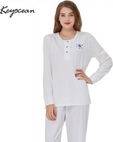 img 2 attached to Stay Warm And Comfy With Keyocean Women'S Cotton Pajama Sets For Fall/Winter Nights