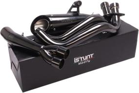 img 3 attached to ISTUNT Full Exhaust System for Yamaha FZ-07 MT-07 FZ07 MT07 2014-2021 (Sleek Glossy Black)