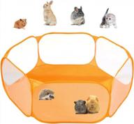 small animal c&c cage tent: breathable & transparent outdoor/indoor exercise fence for guinea pigs, rabbits, hamsters, chinchillas and hedgehogs (orange) logo