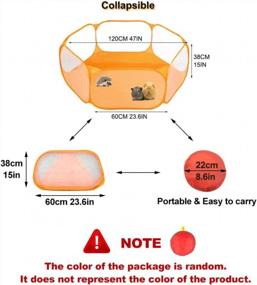 img 3 attached to Small Animal C&C Cage Tent: Breathable & Transparent Outdoor/Indoor Exercise Fence For Guinea Pigs, Rabbits, Hamsters, Chinchillas And Hedgehogs (Orange)