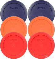 🔵 pyrex 2 cup (2) blue 1113764, (2) orange 1113762, and (2) red 1113763 lid (6-pack) логотип