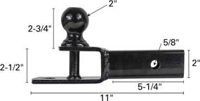 img 2 attached to 🛵 Extreme Max 5001.1383 3-in-1 ATV Ball Mount with 2" Ball - Durable and Versatile ATV Accessory