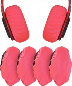img 4 attached to 2 Pairs Headphone Ear Covers Replacement, PChero Fabric Earpad Cover Protectors With Stretchable And Washable Cloth For Wireless Wired Over The Ear Headphones (Fit 3.5" - 4.3", Pink)