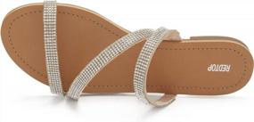 img 2 attached to Bling Into Summer With REDTOP Women'S Rhinestone Flat Sandals – Comfortable And Chic