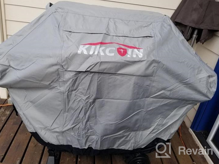 img 1 attached to Heavy Duty Waterproof Grill Cover - 64 Inch BBQ Cover For Char-Broil, Weber, Brinkmann, Nexgrill, And More - 600D Barbecue Burner Cover, Resistant To UV, Rip, And Fade - Black Kikcoin Cover review by Pao Novakovic